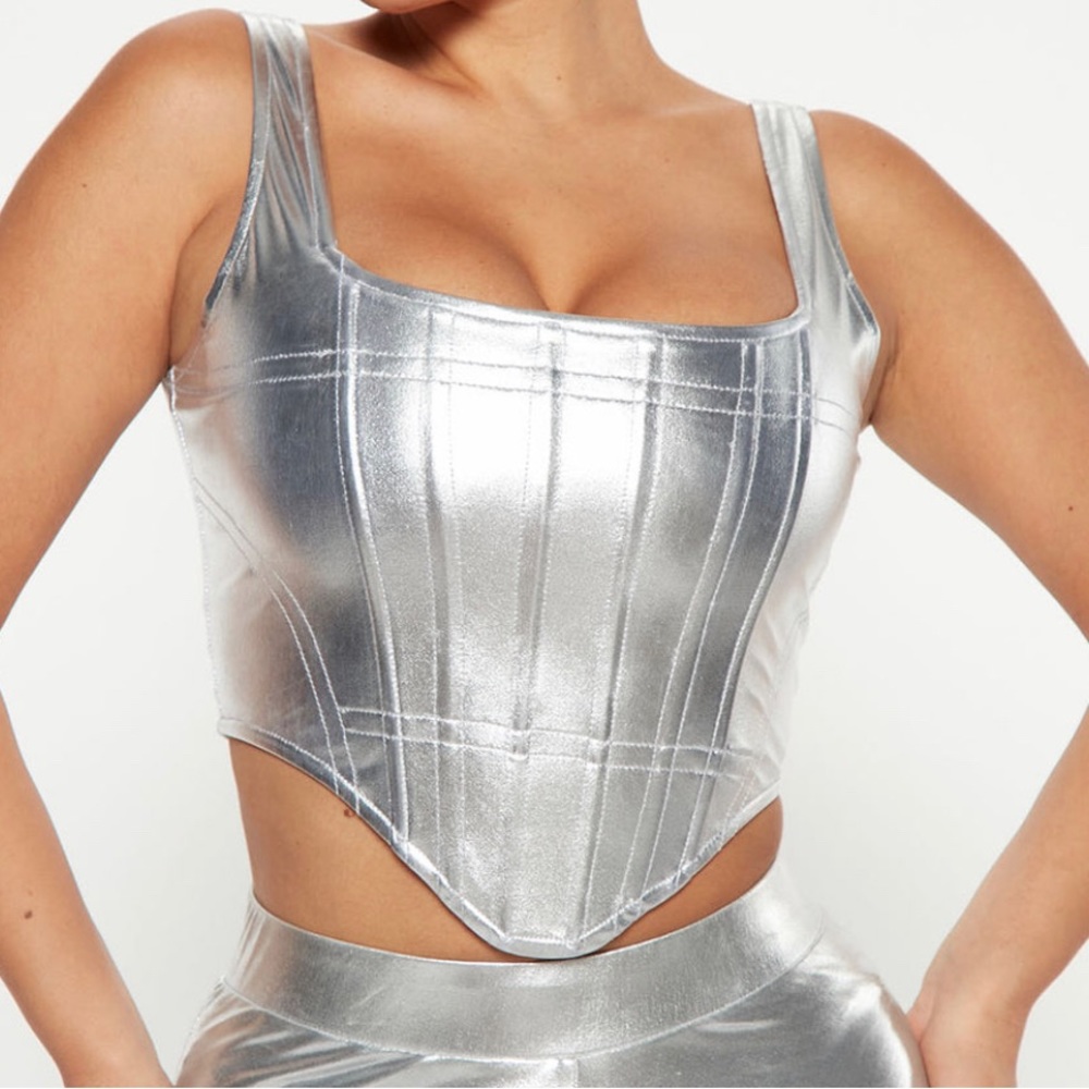 Metallic Corset Top